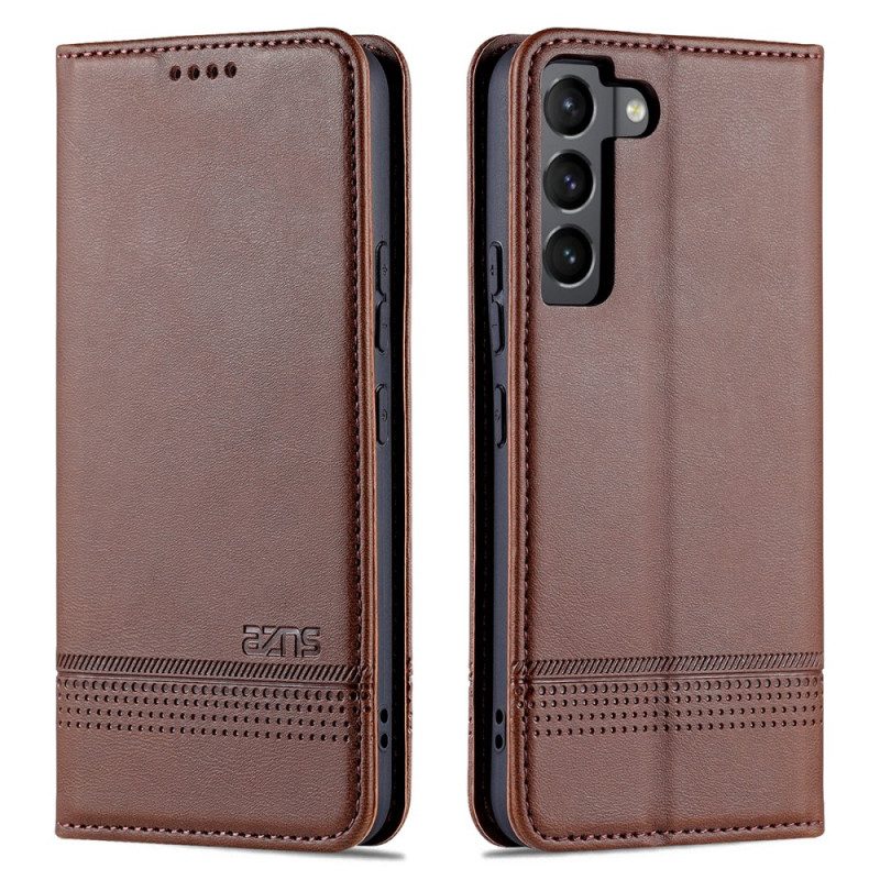 Folio Cover Samsung Galaxy S22 5G Custodia in pelle Stile In Pelle Azns