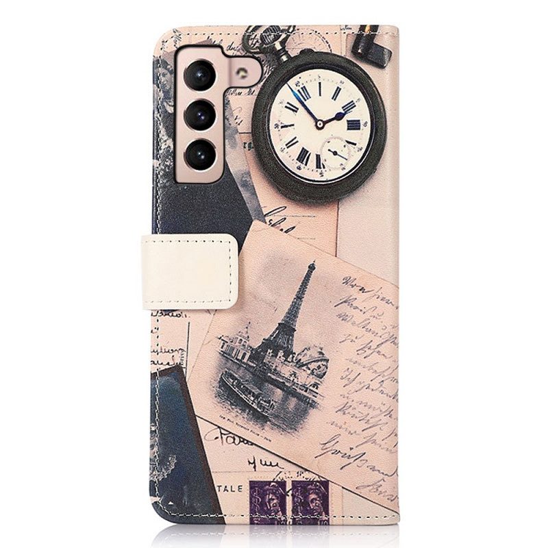 Folio Cover Samsung Galaxy S22 5G Torre Eiffel Del Poeta