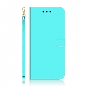 Custodia in pelle Oppo Reno 8 Lite Finta Pelle A Specchio Con Cinturino