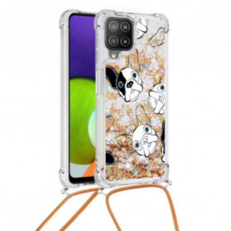 Cover Samsung Galaxy A22 Cani Con Coulisse Di Paillettes