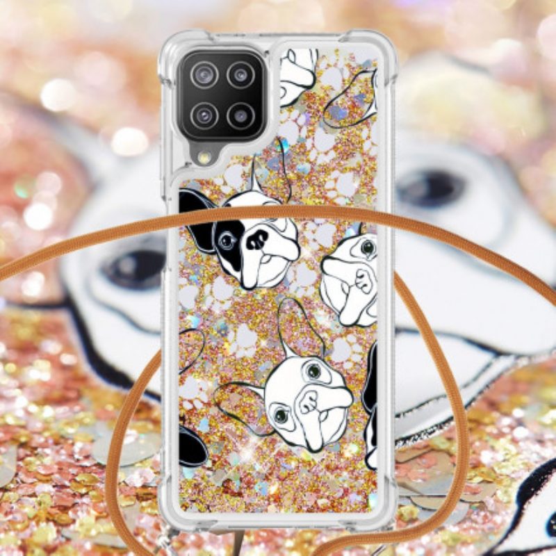 Cover Samsung Galaxy A22 Cani Con Coulisse Di Paillettes
