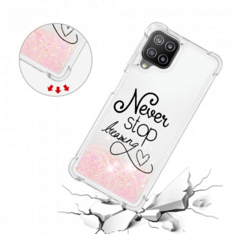 Cover Samsung Galaxy A22 Non Smettere Mai Di Sognare Glitter