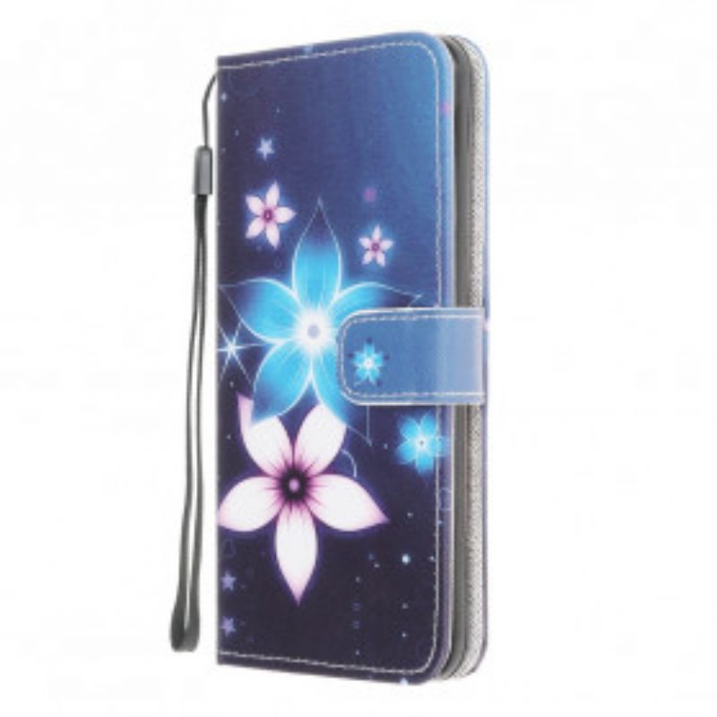 Custodia A Portafoglio Samsung Galaxy A22 Cinturino Lunare Fiori