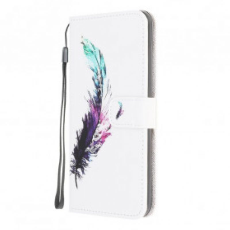 Custodia A Portafoglio Samsung Galaxy A22 Piuma Con Cordino
