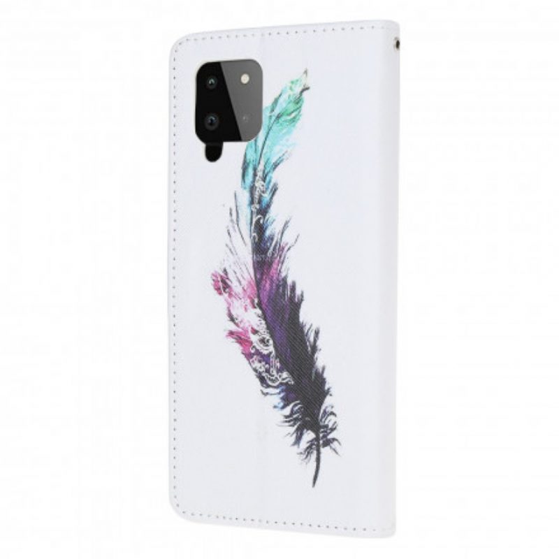 Custodia A Portafoglio Samsung Galaxy A22 Piuma Con Cordino
