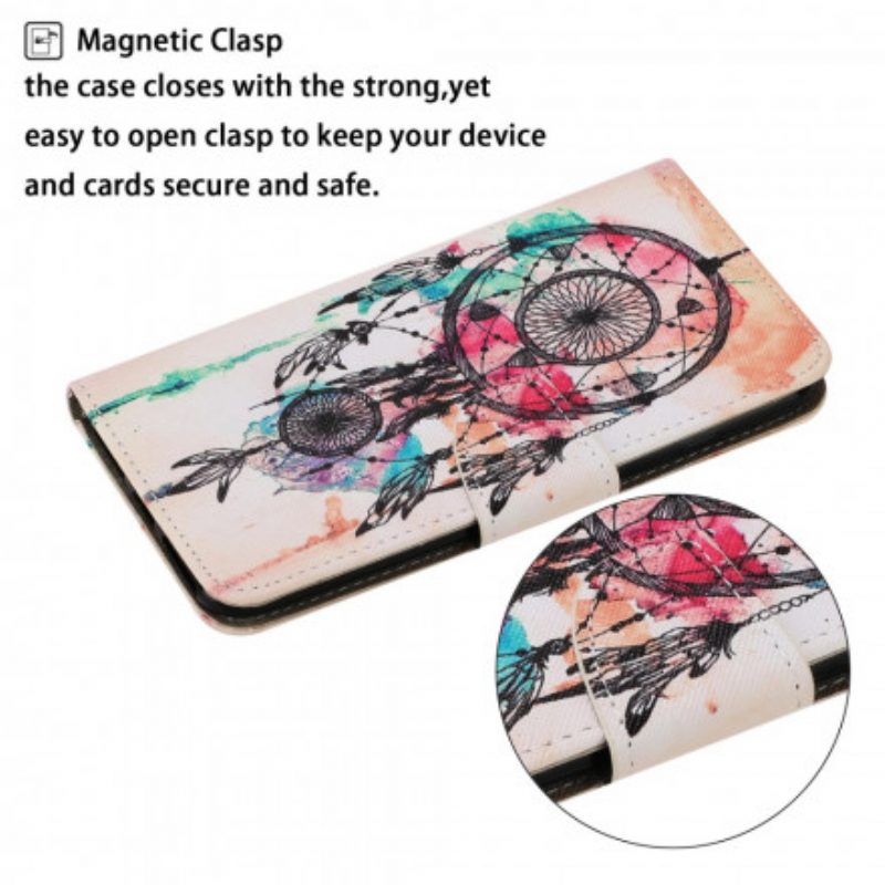 Custodia in pelle Samsung Galaxy A22 Acquerello Dell'acchiappasogni