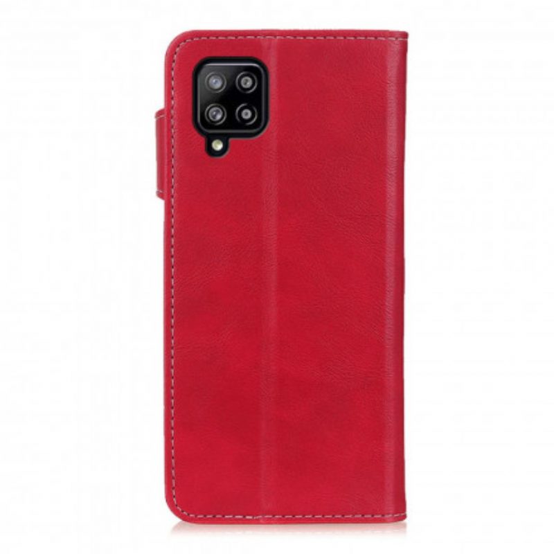 Custodia in pelle Samsung Galaxy A22 Bottone Artistico E Cuciture