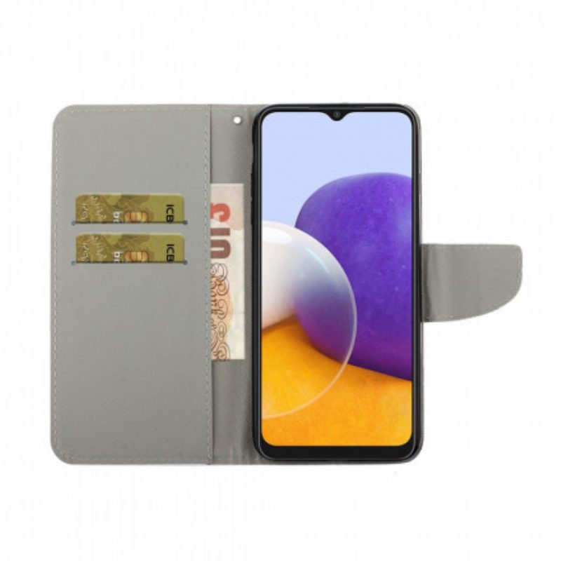 Custodia in pelle Samsung Galaxy A22 Completo Di Cordino