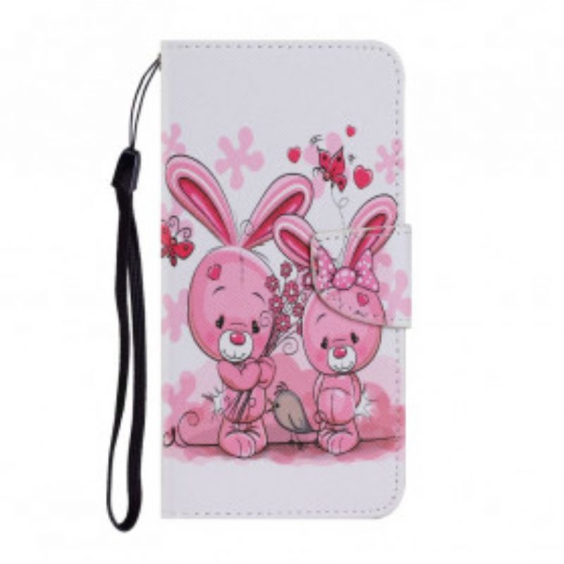 Custodia in pelle Samsung Galaxy A22 Conigli