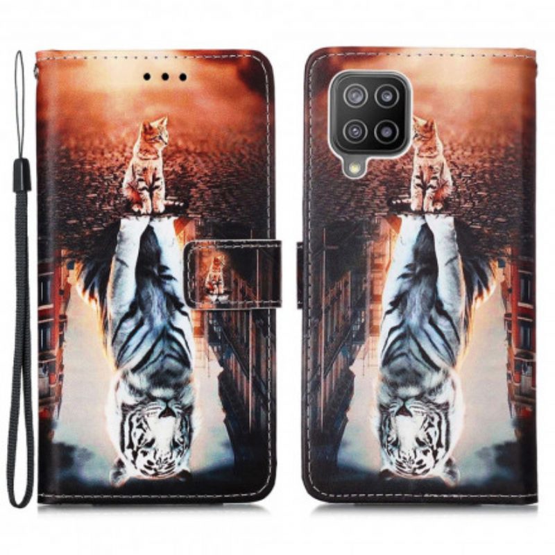Custodia in pelle Samsung Galaxy A22 Gattino
