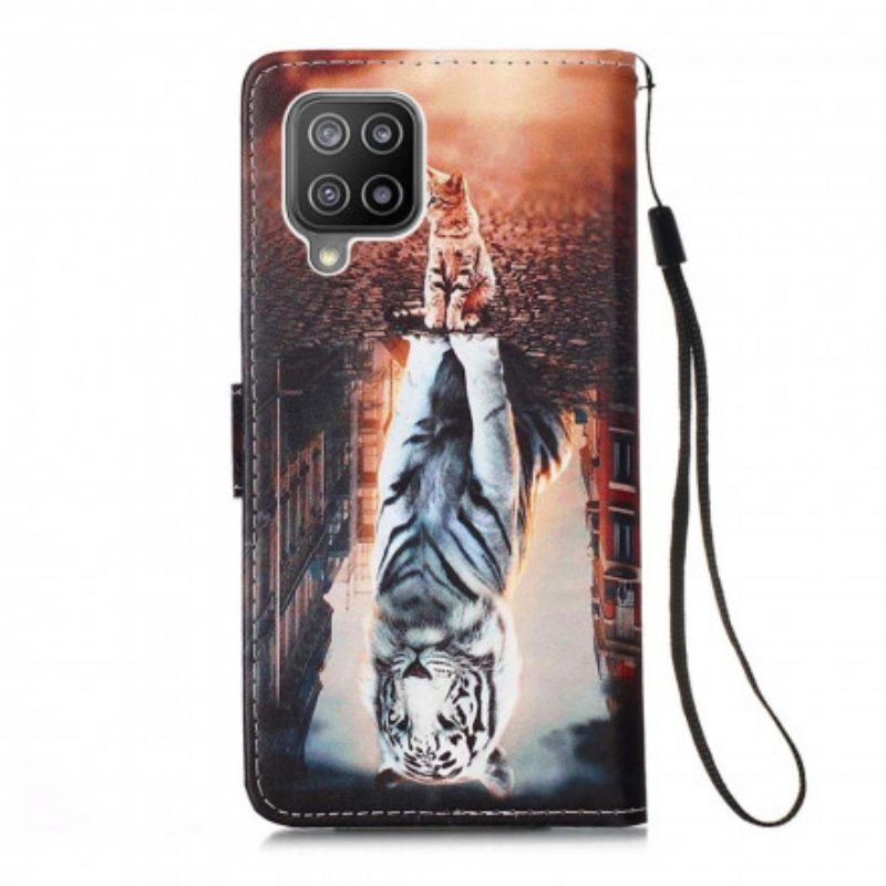 Custodia in pelle Samsung Galaxy A22 Gattino