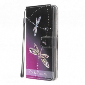 Custodia in pelle Samsung Galaxy A22 Libellule Strappy