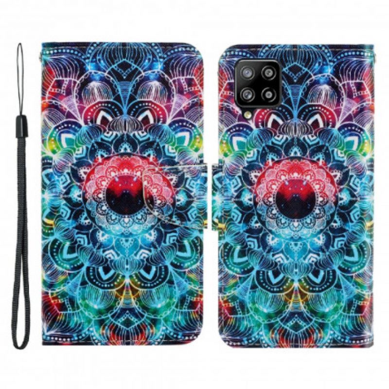 Custodia in pelle Samsung Galaxy A22 Mandala Con Spalline Vistose