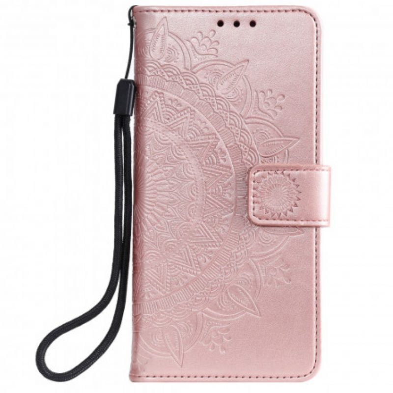 Custodia in pelle Samsung Galaxy A22 Mandala Del Sole