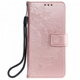 Custodia in pelle Samsung Galaxy A22 Mandala Del Sole