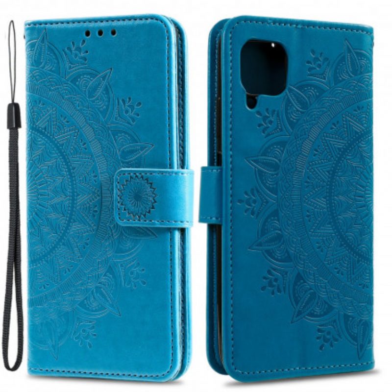 Custodia in pelle Samsung Galaxy A22 Mandala Del Sole