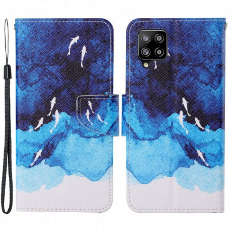 Custodia in pelle Samsung Galaxy A22 Mare Con Perizoma