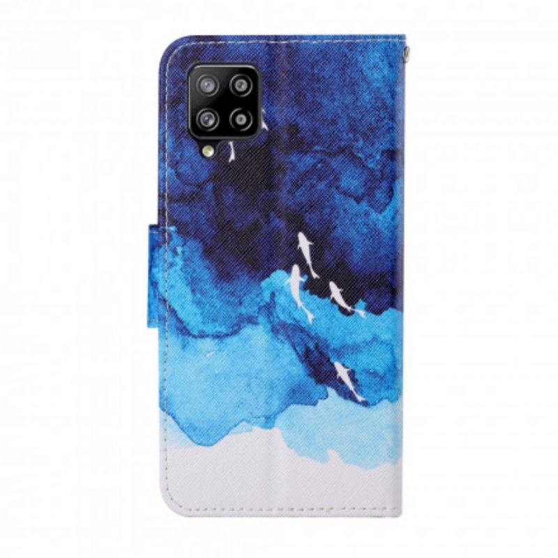 Custodia in pelle Samsung Galaxy A22 Mare Con Perizoma
