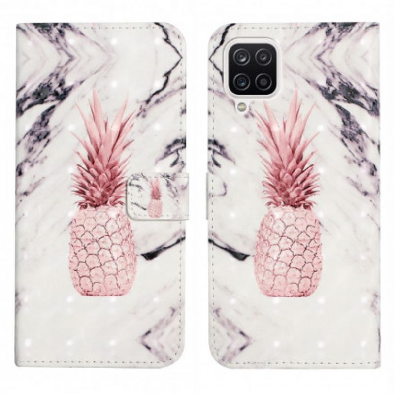 Custodia in pelle Samsung Galaxy A22 Punto Luce Ananas