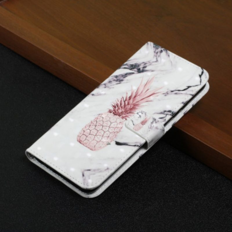 Custodia in pelle Samsung Galaxy A22 Punto Luce Ananas