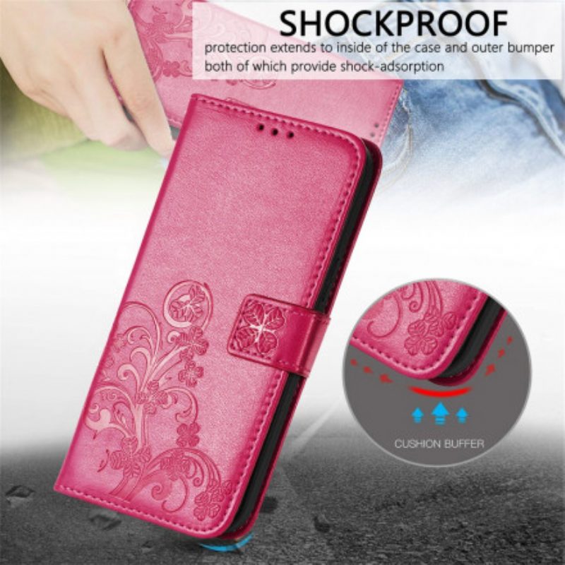 Custodia in pelle Samsung Galaxy A22 Quadrifoglio