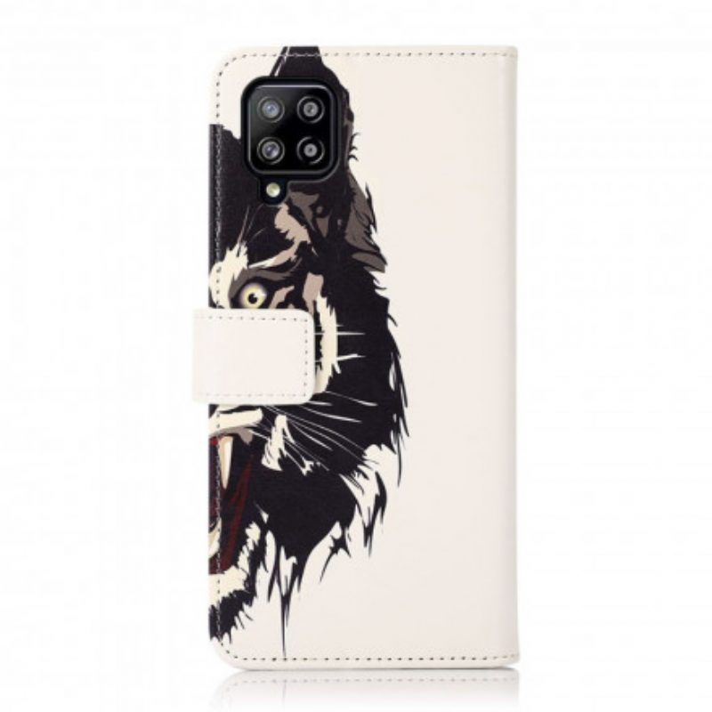 Custodia in pelle Samsung Galaxy A22 Tigre Feroce