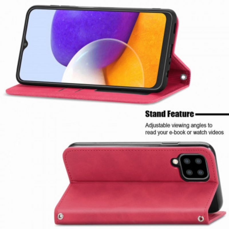 Folio Cover Samsung Galaxy A22 Custodia in pelle Ecopelle Vintage
