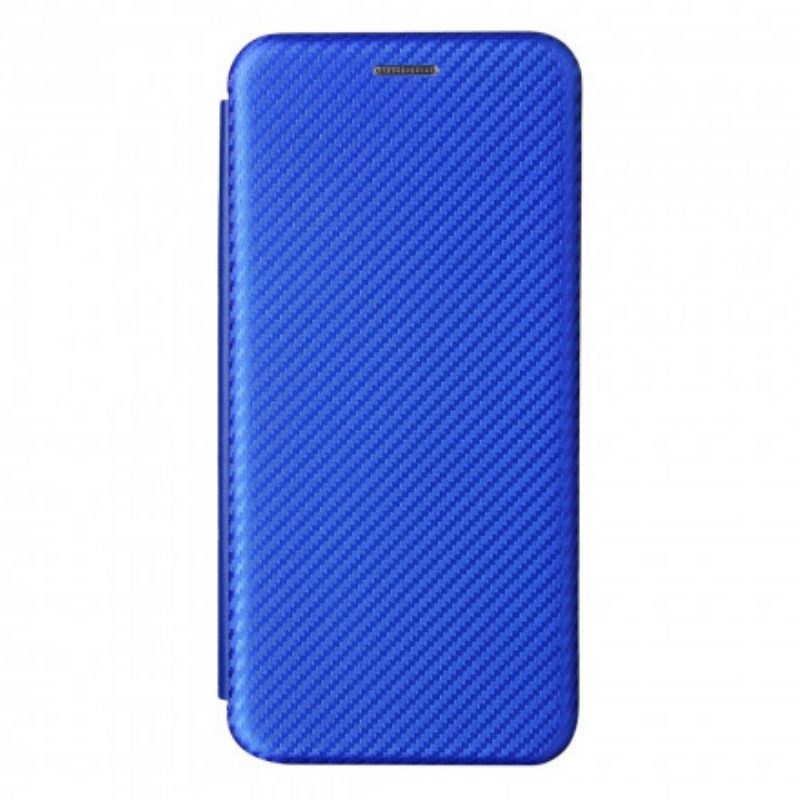 Folio Cover Samsung Galaxy A22 Custodia in pelle Fibra Di Carbonio