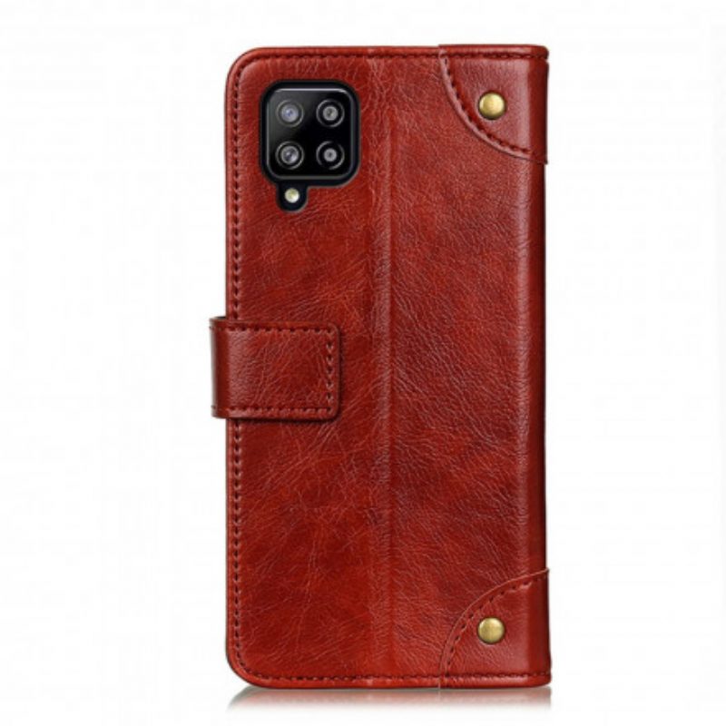 Folio Cover Samsung Galaxy A22 Effetto Pelle Nappa Anticata