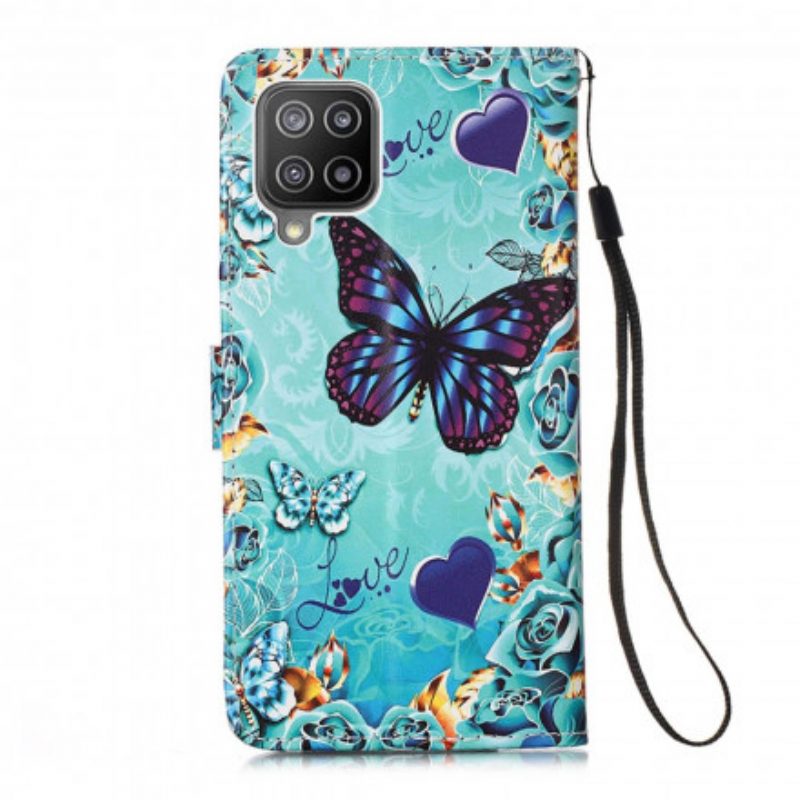 Folio Cover Samsung Galaxy A22 Farfalle Dorate