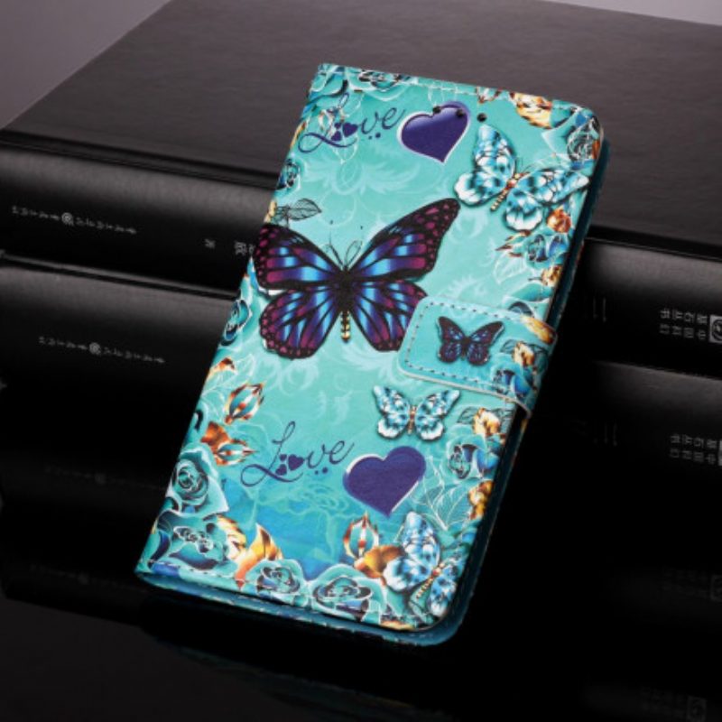 Folio Cover Samsung Galaxy A22 Farfalle Dorate