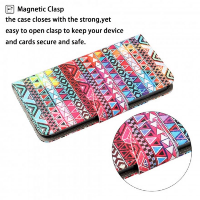 Folio Cover Samsung Galaxy A22 Patchwork Con Cordino