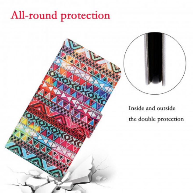 Folio Cover Samsung Galaxy A22 Patchwork Con Cordino