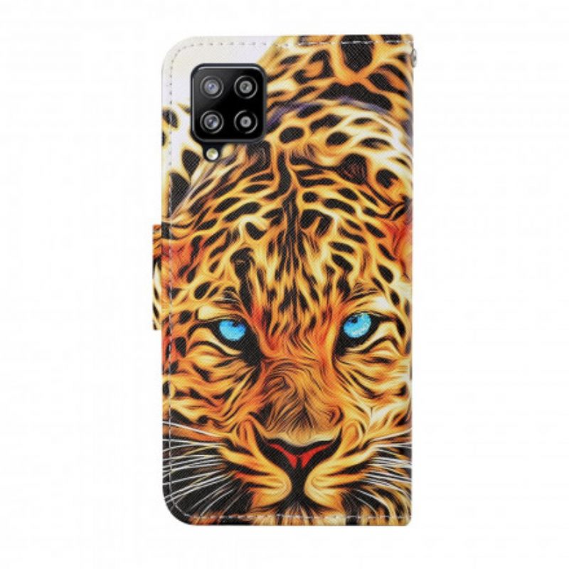 Folio Cover Samsung Galaxy A22 Tigre Con Cordino