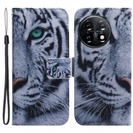 Custodia A Portafoglio OnePlus 11 5G Tigre Bianca