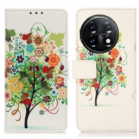 Custodia in pelle OnePlus 11 5G Albero Colorato
