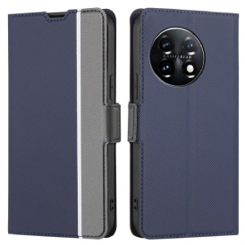 Custodia in pelle OnePlus 11 5G Doppia Chiusura Bicolore