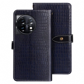 Custodia in pelle OnePlus 11 5G Idewei Coccodrillo