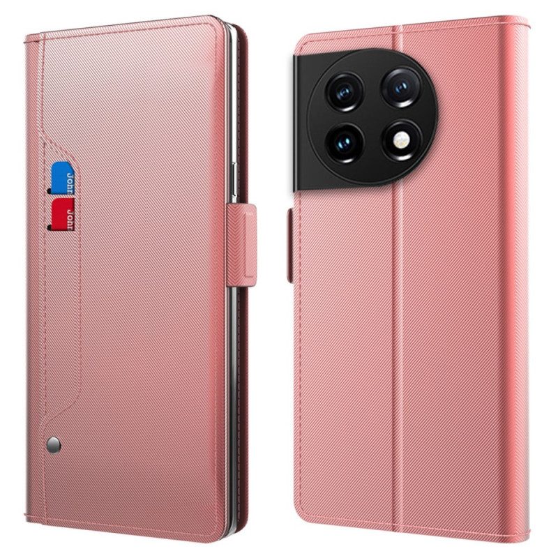 Custodia in pelle OnePlus 11 5G Specchio Removibile E Portacarte