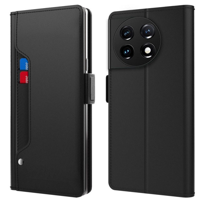 Custodia in pelle OnePlus 11 5G Specchio Removibile E Portacarte