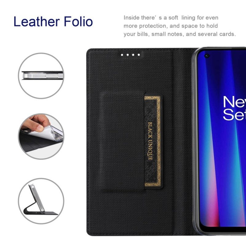 Custodia in pelle OnePlus 11 5G Struttura Del Tessuto Vili