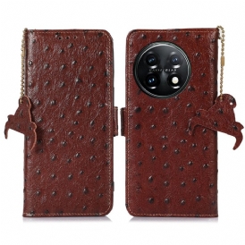Custodia in pelle OnePlus 11 5G Vera Pelle Di Struzzo Rfid