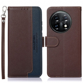 Folio Cover OnePlus 11 5G Lychee Style Rfid Khazneh