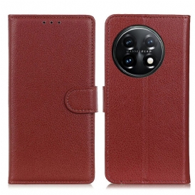 Folio Cover OnePlus 11 5G Trama Di Litchi