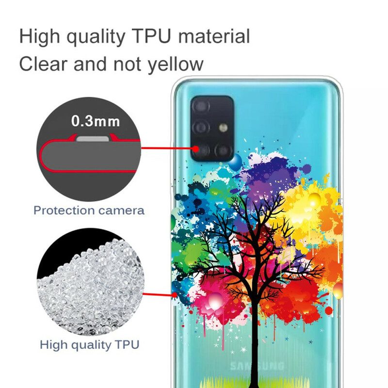 Cover Samsung Galaxy A71 Albero Dell'acquerello Senza Soluzione Di Continuità