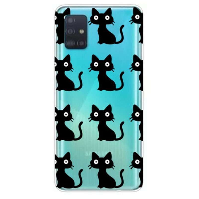 Cover Samsung Galaxy A71 Più Gatti Neri