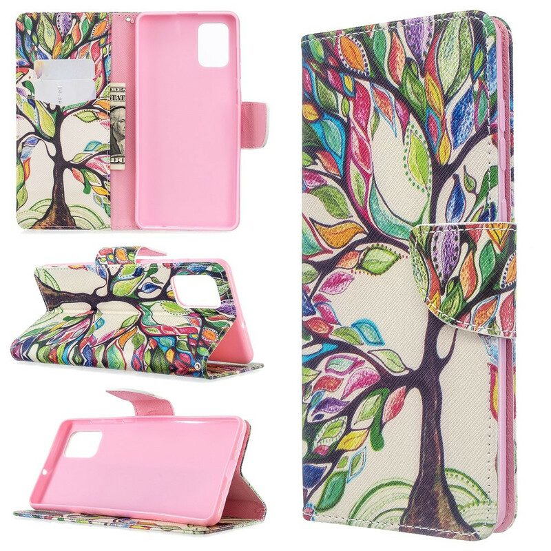 Custodia A Portafoglio Samsung Galaxy A71 Albero Colorato