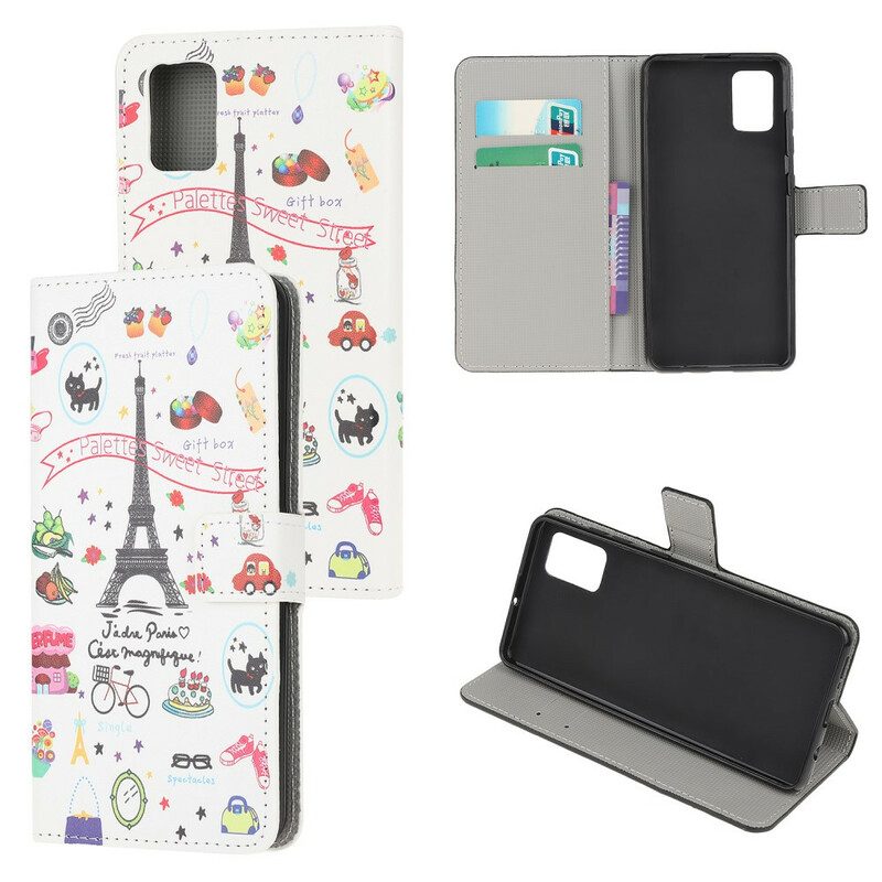 Custodia in pelle Samsung Galaxy A71 Amo Parigi
