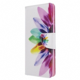 Custodia in pelle Samsung Galaxy A71 Fiore Dell'acquerello