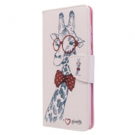 Custodia in pelle Samsung Galaxy A71 Giraffa Intelligente
